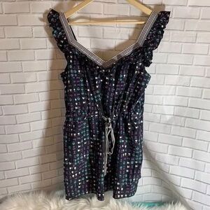 Anna Sui Multicolor Ruffle Mini Dress